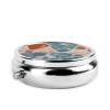ZhongGuo Terrazzo-Marble-Pastel Printed Pill Organizer,Round Travel Pill Organizer Mini Medicine Pill Box for Purse Iron Plating view 2