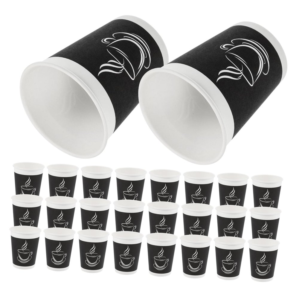 Beavorty 50pcs Coffee Cups - Paper Cups for Hot Cold Beverages Multi-functional Drinking for Parties Travel and Events Coffee