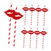 minkissy Drinking Straws 50 Pcs Red Paper Straws Wedding Ideal for Cocktail Smoothie view 1