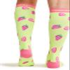 Cherokee Women's 10-15mmHg Compression Socks  Fun Print Knee Highs with Light Support, Soft Feel - PRINTSUPPORT, Plus, Strawberry Patch view 2