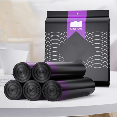 HEYQOZPV Drawstring garbage bag household point-break student dormitory thickened rope black plastic bag