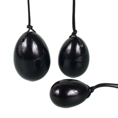 KAKAYE Big Size Yoni Egg Set Natural Obsidian Massage Ball Kegel Exercise Tool Massager(3 pcs)