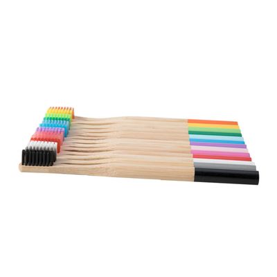 Hoement 4pcs Biodegradable Bamboo Toothbrush Soft Bristle Eco-Friendly Brushes for Home Travel Ergonomic Design Grey with Durable Bamboo Handle Oral Care