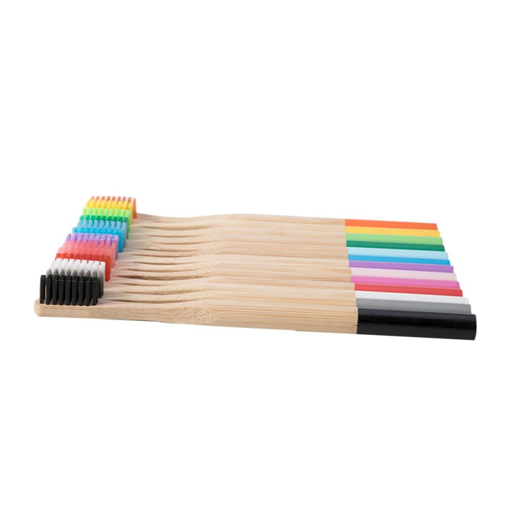 Hoement 4pcs Biodegradable Bamboo Toothbrush Soft Bristle Eco-Friendly Brushes for Home Travel Ergonomic Design Grey with Durable Bamboo Handle Oral Care