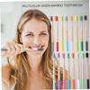 Hoement 4pcs Biodegradable Bamboo Toothbrush Soft Bristle Eco-Friendly Brushes for Home Travel Ergonomic Design Grey with Durable Bamboo Handle Oral Care view 4