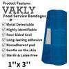 200 Blue Fabric Food Service Metal Detectable Flexible Adhesive Bandage Strips - 3" x 1" Breathable Bandages with Non-Stick Pad - Latex Free for First Aid Kit Wound Care and Protection (200) view 2