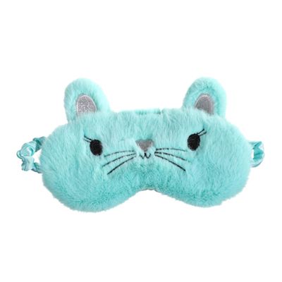 minkissy Fluffy Cat Design Sleep Mask Soft Plush Eye Cover for Naps and Sleeping Lightweight Night Blindfold for Comfortable Rest
