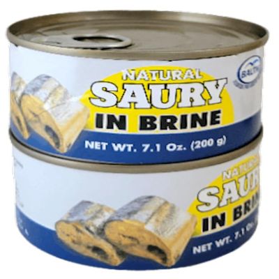 Baltik Saury Natural In Brine 7.1Oz - Wild-Caught Saury, Omega-3-Rich Fish