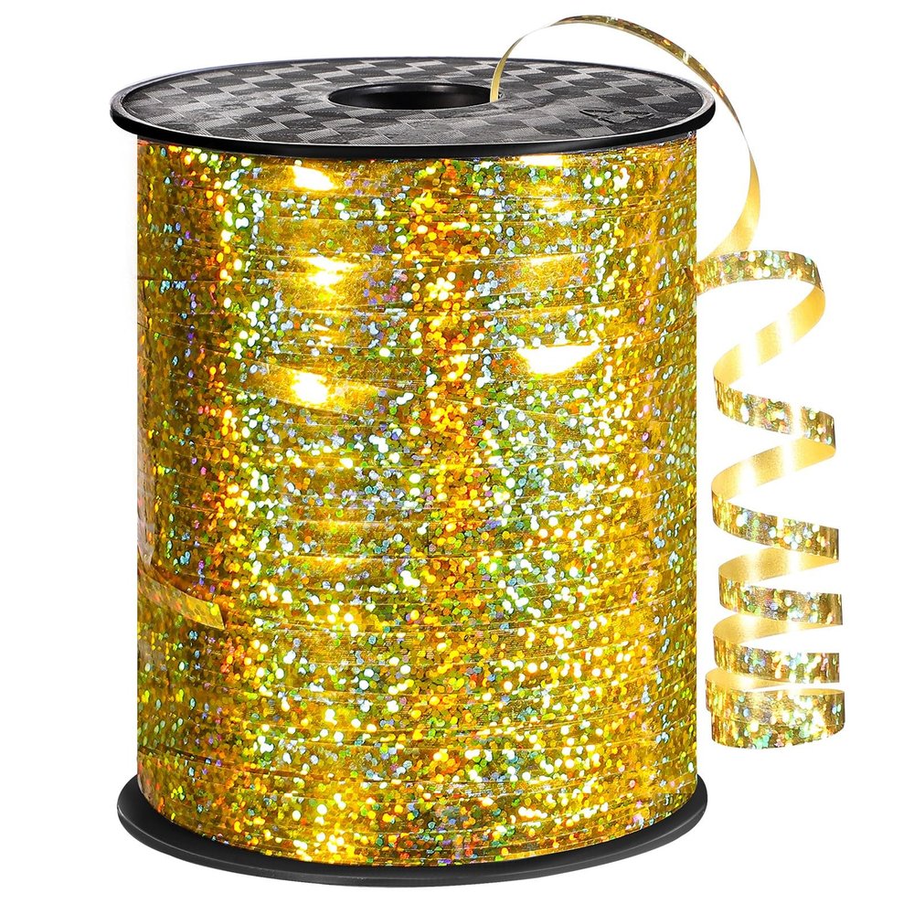 600 Yards Gold Curling Ribbon 1/5 Inch Balloon String Ribbon Metallic Gold Ribbons for Gift Wrapping Balloon Art Crafts Wedding Party Decorations