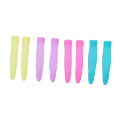 4 Pairs Cuticle Trimmer Handle Silicone Sleeve for Manicure Tools