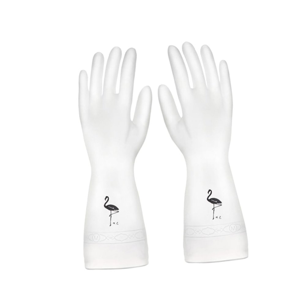 Beaupretty Durable Kitchen Protective Gloves Reusable Cleaning Gloves Rubber Material Flamingo Printing Size Flamingo Pattern