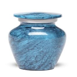 At Peace Memorials Alloy Cremation urn for Ashes - Jewel Marble Stone 3 Cubic Inches (Teal)
