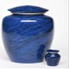 At Peace Memorials Alloy Cremation urn for Ashes - Jewel Marble Stone 3 Cubic Inches (Blue) view 3
