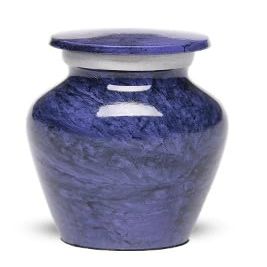 At Peace Memorials Alloy Cremation urn for Ashes - Jewel Marble Stone 3 Cubic Inches (Purple)
