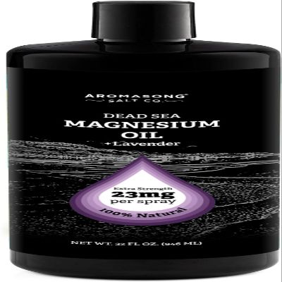 Aromasong Magnesium Spray Lavender - Extra Strength (23mg in Each Spritz) 32 Oz Refill Bottle, Natural and Pure Magnesium Oil Spray - Made in The USA - for Leg Discomfort and Promotes a Calm Sleep