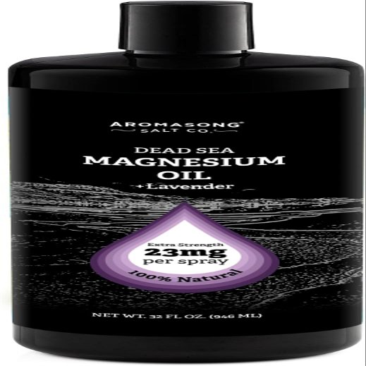Aromasong Magnesium Spray Lavender - Extra Strength (23mg in Each Spritz) 32 Oz Refill Bottle, Natural and Pure Magnesium Oil Spray - Made in The USA - for Leg Discomfort and Promotes a Calm Sleep