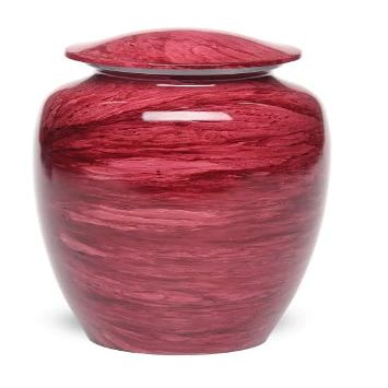 At Peace Memorials Alloy Cremation urn for Ashes - Jewel Marble Stone 200 Cubic Inches (Red)