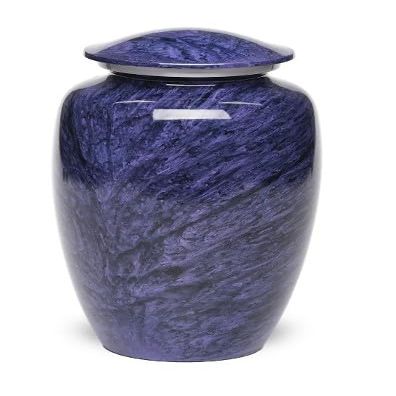 At Peace Memorials Alloy Cremation urn for Ashes - Jewel Marble Stone 200 Cubic Inches (Purple)