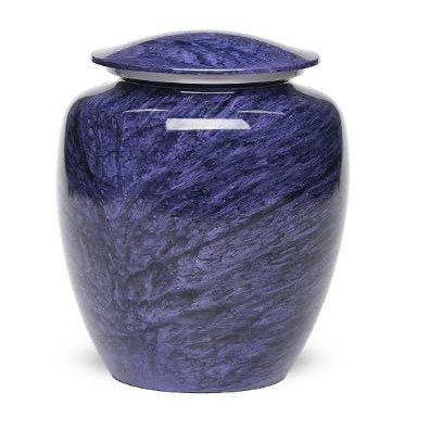 At Peace Memorials Alloy Cremation urn for Ashes - Jewel Marble Stone 200 Cubic Inches (Purple)