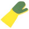 Outanaya Reusable Cleaning Gloves for Kitchen and Household Flocked Liner Water Resistant Dishwashing Gloves Yellow-green Right Hand view 1