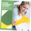Outanaya Reusable Cleaning Gloves for Kitchen and Household Flocked Liner Water Resistant Dishwashing Gloves Yellow-green Right Hand view 2