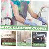 Outanaya Reusable Cleaning Gloves for Kitchen and Household Flocked Liner Water Resistant Dishwashing Gloves Yellow-green Right Hand view 3