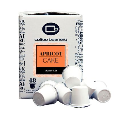 Coffee Beanery Apricot Cake Coffee Pods | 48ct Bulk Flavored Medium Roast | 100% Specialty Arabica | Gourmet