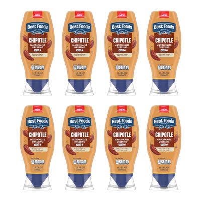 Best Foods Mayonnaise Dressing 8 Count Mild Chipotle for Tacos, Grilled Chicken Sandwiches & More, with Real Ingredients & No Artificial Flavors, 11.5 oz