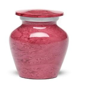 At Peace Memorials Alloy Cremation urn for Ashes - Jewel Marble Stone 3 Cubic Inches (Red)