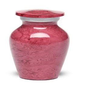 At Peace Memorials Alloy Cremation urn for Ashes - Jewel Marble Stone 3 Cubic Inches (Red)
