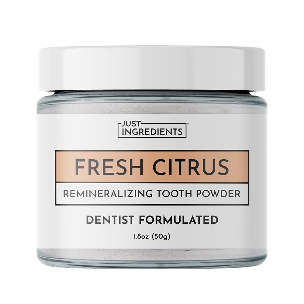 Remineralizing Tooth Powder  Fluoride-Free Oral Care  Gently Cleans & Whitens  Supports Strong Teeth & Fresh Breath  Vegan, Non-GMO, Made with Clean Ingredients (Regular, Fresh Citrus)