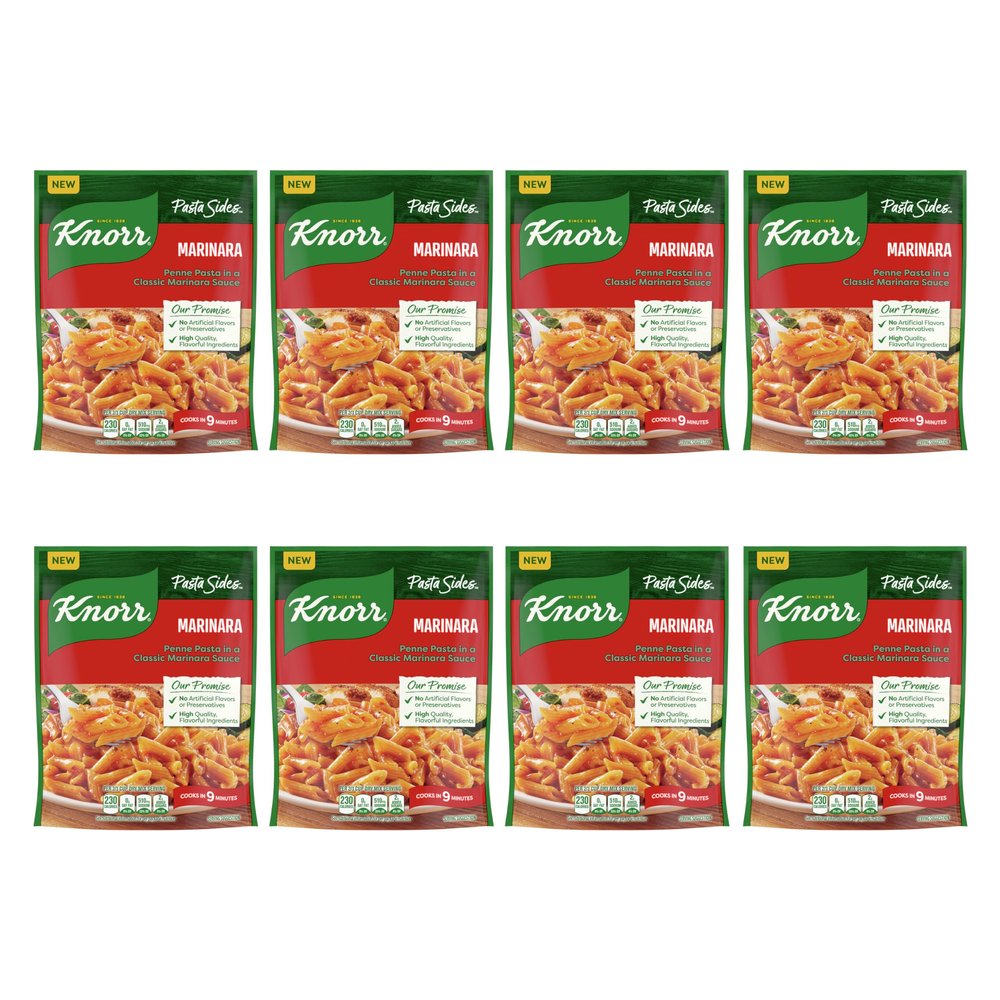 Knorr Pasta Sides Marinara Pasta 8 ct for a Delicious + Quick Side Dish, with No Artificial Flavors or Preservatives, 4.4 oz