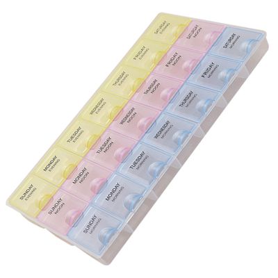 Beaupretty Travel Organizer Daily Medicine Vitamin Container Small Reusable Plastic Pill Organizer for Office Monthly Pill Case