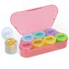 NatureTouch Weekly Pill Organizer, BPA Free Medicine Organizer Rainbow 7 Day Pill Box, Daily Portable Pill Conatainer for Pills/Vitamin/Fish Oil/Supplements [Lastest Version],Pink view 1