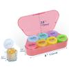 NatureTouch Weekly Pill Organizer, BPA Free Medicine Organizer Rainbow 7 Day Pill Box, Daily Portable Pill Conatainer for Pills/Vitamin/Fish Oil/Supplements [Lastest Version],Pink view 2