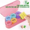 NatureTouch Weekly Pill Organizer, BPA Free Medicine Organizer Rainbow 7 Day Pill Box, Daily Portable Pill Conatainer for Pills/Vitamin/Fish Oil/Supplements [Lastest Version],Pink view 3