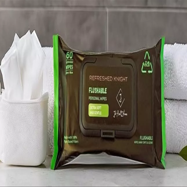 Refreshed Knight XL Flushable Wipes Extra Large Adult Wipes, Unscented, Aloe & Vitamin E, Biodegradable, 60 Count
