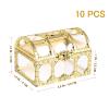 10pcs Wedding Party Favor Boxes Treasure Chest Candy Box Clear Plastic Gift Boxes Storage Containers Case Anniversary Festival Birthday Valentines Day Party Supplies Golden view 2