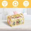 10pcs Wedding Party Favor Boxes Treasure Chest Candy Box Clear Plastic Gift Boxes Storage Containers Case Anniversary Festival Birthday Valentines Day Party Supplies Golden view 3