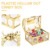 10pcs Wedding Party Favor Boxes Treasure Chest Candy Box Clear Plastic Gift Boxes Storage Containers Case Anniversary Festival Birthday Valentines Day Party Supplies Golden view 4