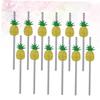 minkissy 12pcs Pineapple-themed Paper Straws for Parties Drinking Straws for Juices Shakes Smoothies Iced Fun Party Supplies view 4