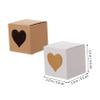 Beavorty 60Pcs Heart-shaped Kraft Paper Boxes 5cm Square Window Colors for Presents Parties and Special Occasions Color view 2