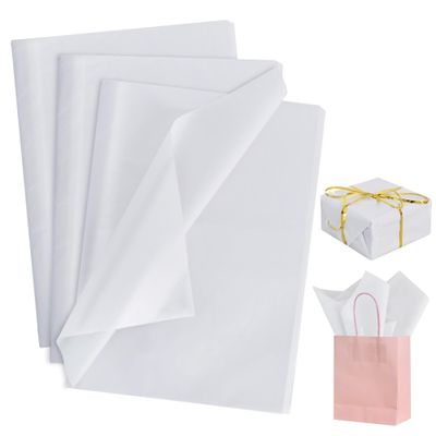 BEISHIDA 100 Sheets White Tissue Paper Bulk, Wrapping Tissue Paper for Gift Bags, 14 x 20 Inch Gift Wrap for Halloween Birthday Wedding Graduation DIY Crafts Holiday Flowers