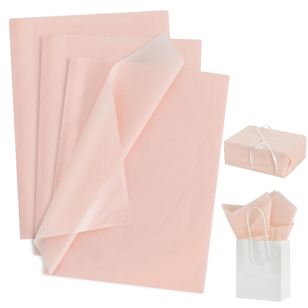 BEISHIDA 100 Sheets Grey Pink Tissue Paper Bulk, Wrapping Tissue Paper for Gift Bags, 14 x 20 Inch Gift Wrap for Valentine Birthday Wedding Graduation DIY Crafts Holiday Flowers