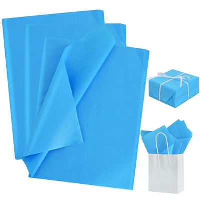 BEISHIDA 100 Sheets Blue Tissue Paper Bulk, Wrapping Tissue Paper for Gift Bags, 14 x 20 Inch Gift Wrap for Birthday Wedding Graduation DIY Crafts Holiday Flowers