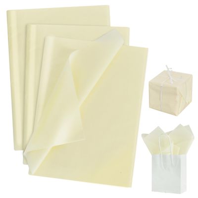 BEISHIDA 100 Sheets Cream Tissue Paper Bulk, Wrapping Tissue Paper for Gift Bags, 14 x 20 Inch Gift Wrap for Birthday Wedding Graduation DIY Crafts Holiday Flowers