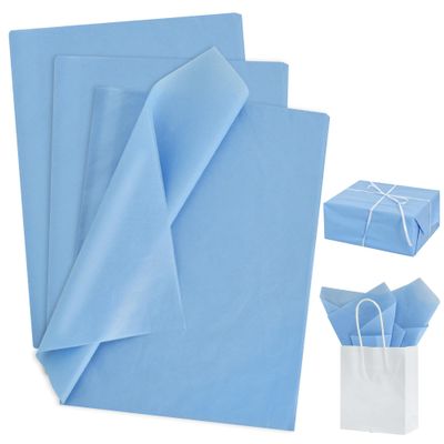 BEISHIDA 100 Sheets Grey Blue Tissue Paper Bulk, Wrapping Tissue Paper for Gift Bags, 14 x 20 Inch Gift Wrap for Birthday Wedding Graduation DIY Crafts Holiday Flowers