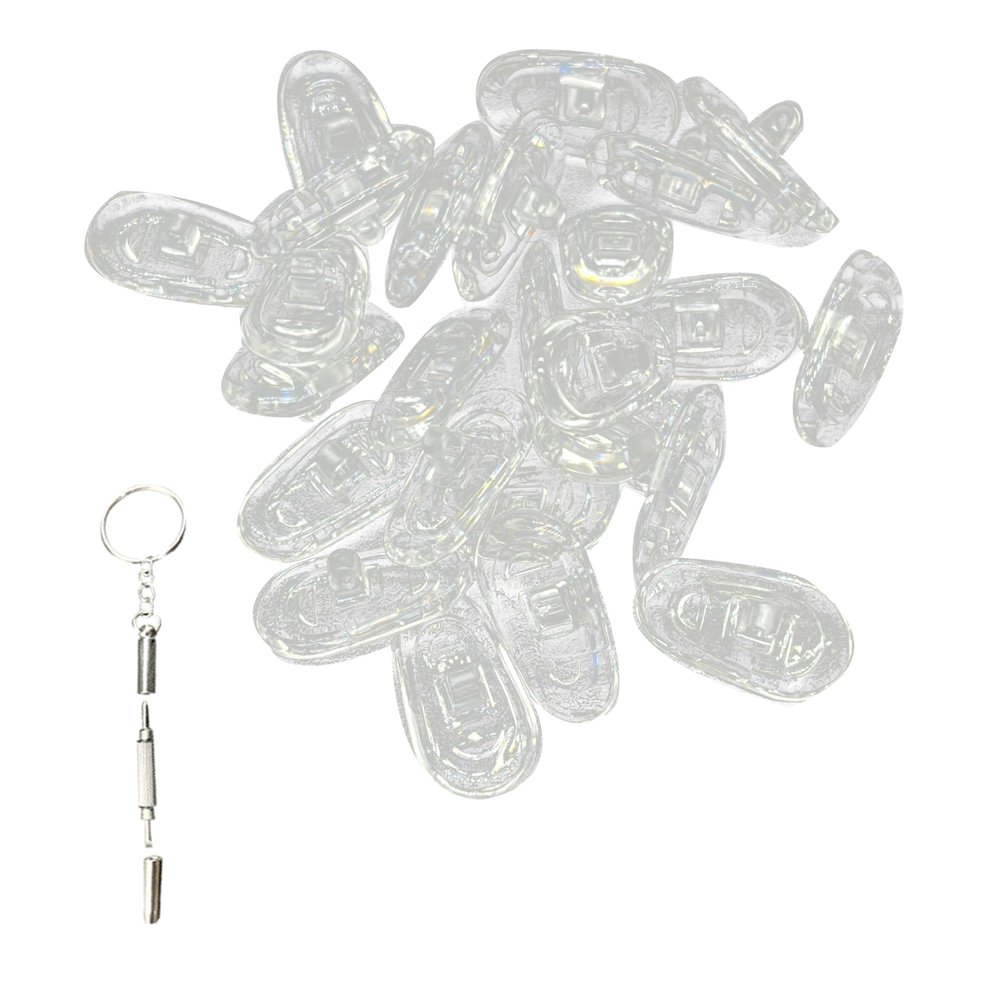 40PCS New Silicone Eyeglass Nose Pad Nasal Pad Spiral-in Nose Pad with 3-in-1 Mini Screwdriver Eyeglass Repair Accessories