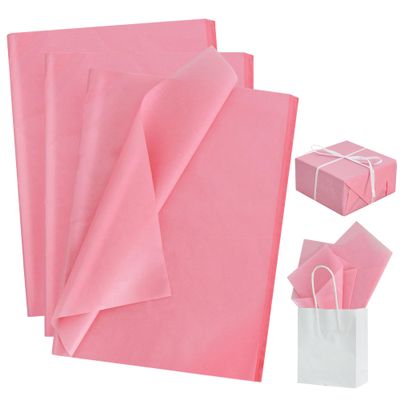 BEISHIDA 100 Sheets Dark Pink Metallic Tissue Paper Bulk, Glitter Wrapping Tissue Paper for Gift Bags, 14 x 20 Inch Gift Wrap for Valentine Birthday Wedding Graduation DIY Crafts Holiday Flowers