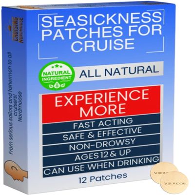 Nordmoose Sea Sickness Patches for Cruise - All Natural Motion Sickness Relief for Cruise - Non Drowsy Behind Ear Seasickness Solution for Cruise